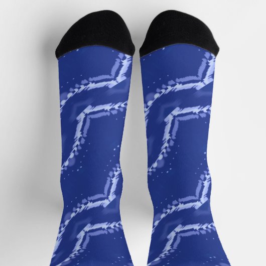 Chaussette motif Abstrait de vagues bleues (Haut)
