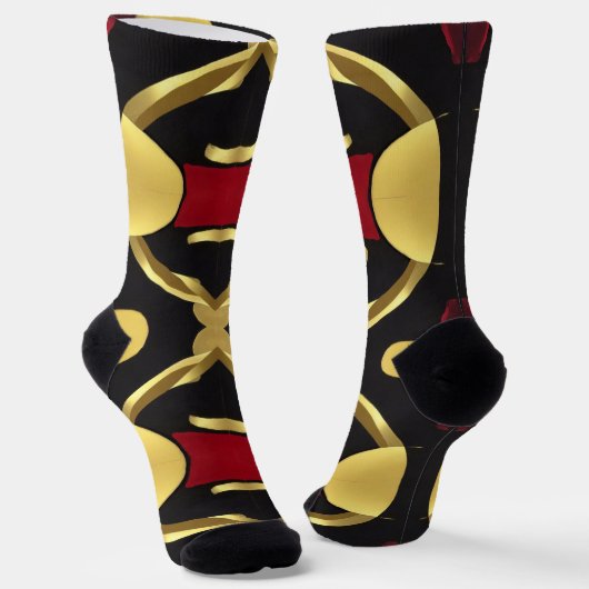 Chaussette Motif Abstrait Gold Black (Angulaire)