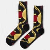 Chaussette Motif Abstrait Gold Black (Gauche)