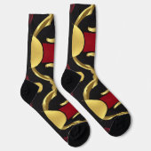 Chaussette Motif Abstrait Gold Black (Droite)