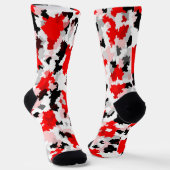 Chaussette Motif Abstrait irrégulier Rouge noir blanc (Angulaire)