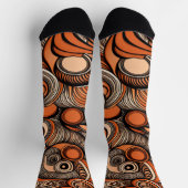 Chaussette Motif Abstrait moderne Peach Orange (Haut)