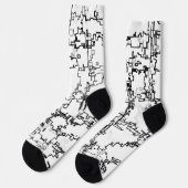 Chaussette Motif Abstrait noir et blanc (Gauche)