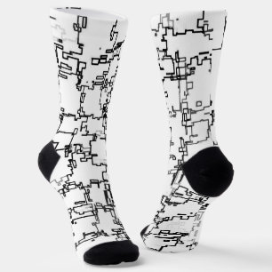 Chaussette Motif Abstrait noir et blanc