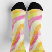 Chaussette Motif Abstrait Ondulé Vibrant (Haut)
