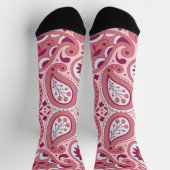 Chaussette Motif Abstrait Paisley en dentelle rose Fleurs (Haut)