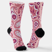 Chaussette Motif Abstrait Paisley en dentelle rose Fleurs (Angulaire)