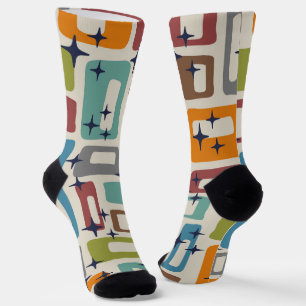 Chaussette Motif Abstrait Rétro Moderne du Milieu du Siècle
