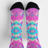 Chaussette Motif Abstrait rose et bleu (Haut)