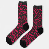 Chaussette Motif Abstrait rose noir personnalisé (Gauche)