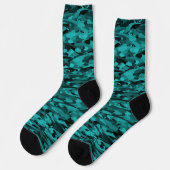 Chaussette Motif Abstrait Sarcelle Noir (Gauche)
