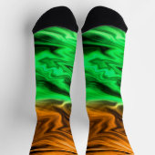 Chaussette motif Abstrait tacheté en vert orange s (Haut)