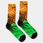 Chaussette motif Abstrait tacheté en vert orange s (Droite)