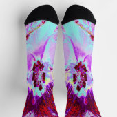 Chaussette Motif Abstrait Trippy Retro Turquoise Chartreuse (Haut)