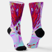 Chaussette Motif Abstrait Trippy Retro Turquoise Chartreuse (Angulaire)