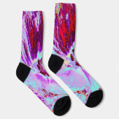 Chaussette Motif Abstrait Trippy Retro Turquoise Chartreuse (Droite)