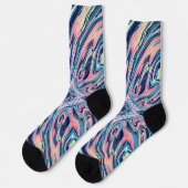 Chaussette motif agate de corail océanique (Gauche)