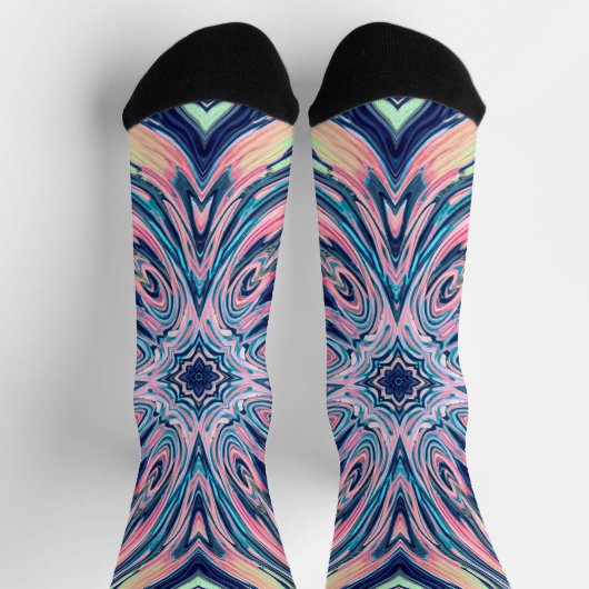 Chaussette motif agate de corail océanique (Haut)