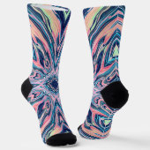 Chaussette motif agate de corail océanique (Angulaire)