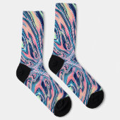 Chaussette motif agate de corail océanique (Droite)