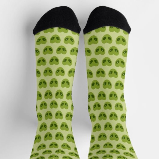 Chaussette Motif Alien en forme de coeur vert mou (Haut)