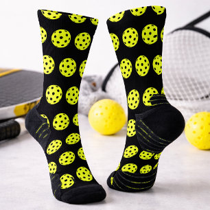 Chaussette Motif amusant de pickleball jaune Nouveauté