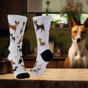 Chaussette Motif amusant de race de chien Basenji Love Hound