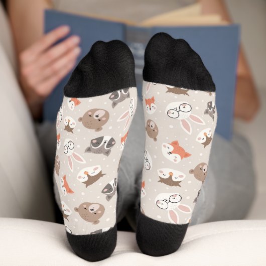 Chaussette Motif animal de bois mou (Fond)
