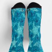 Chaussette Motif Aqua Blue Starfish (Haut)