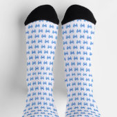 Chaussette Motif arc en vichy bleu blanc (Haut)