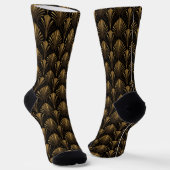 Chaussette Motif Art Déco Or — Géométrique Élégant Vintage (Angulaire)
