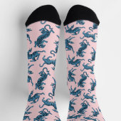 Chaussette Motif asiatique de tigre bleu (Haut)