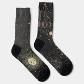 Chaussette Motif Astrologique Black Gold (Droite)