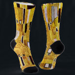 Chaussette Motif baiser de Gustav Klimt, Art Nouveau<br><div class="desc">The Kiss (détail motif) de Gustav Klimt est une peinture de Symbolisme de l'époque victorienne d'art vintage. Ce détail est tiré d'une peinture d'amour et de romantisme mettant en scène un couple romantique aux différentes nuances d'or, de symboles et de motifs, partageant un baiser contre un arrière - plan en...</div>