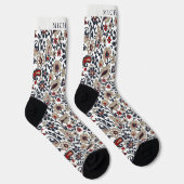 Chaussette Motif blanc bleu gris bleu blanc (Droite)