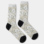 Chaussette Motif blanc gris vert pâtissier personnalisé (Droite)