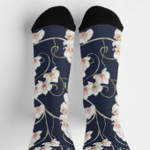 Chaussette Motif blanc orchidée (Haut)