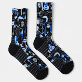 Chaussette Motif bleu de pêche (Droite)