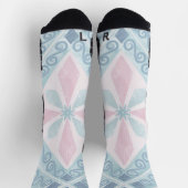 Chaussette motif bleu en forme de diamant (Haut)