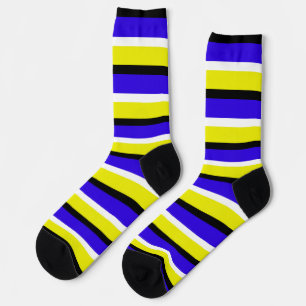Chaussette Motif Bleu Jaune