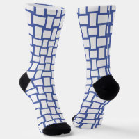 Motif Blocs tressés Bleu Blanc