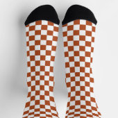 Chaussette Motif Brown blanc À damiers chèque (Haut)