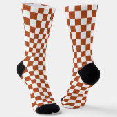 Chaussette Motif Brown blanc À damiers chèque (Angulaire)