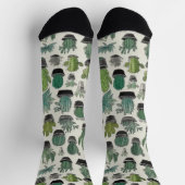 Chaussette Motif Cactus Vert (Haut)