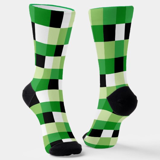 Chaussette Motif carré vert et blanc (Angulaire)