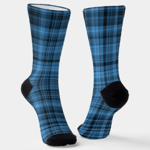 Chaussette Motif carreaux bleu noir