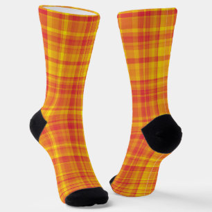 Chaussette Motif carreaux jaune orange