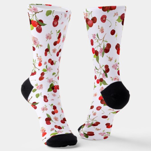 Chaussette Motif Cerise 1 (Angulaire)