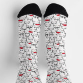 Chaussette Motif Chats de Noël (Haut)