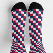 Chaussette Motif Checker avec la couleur du drapeau US (Haut)